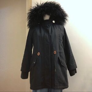ASOS Black Fur Parka Jacket
